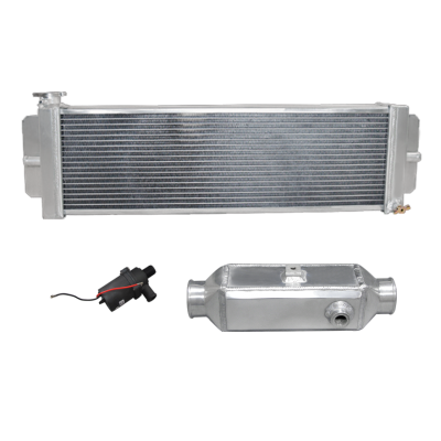 Aluminum Barrel Style Liquid to Air Intercooler Heat Exchanger Water Pump