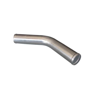 2" 45 Degree Aluminum Pipe, Mandrel Bent Polished, 2.0mm Thick Tube, 18" Length