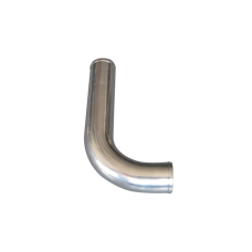 1.5" L-Bend Aluminum Pipe, Mandrel Bent Polished, 1.65mm Thick Tube, 15" Length