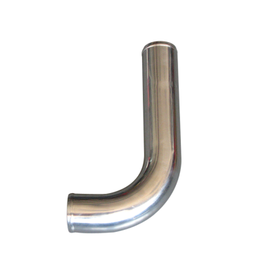 2.5" L-Bend Aluminum Pipe, Mandrel Bent Polished, 2.0mm Thick Tube, 18" Length