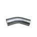 3" OD 45 Degree Aluminum Pipe, Mandrel Bent Polished, 2mm Thick Tube, 10" Length