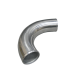 4" OD 120 Degree Aluminum Pipe, Mandrel Bent Polished, 3mm Thick Tube, 18" Length