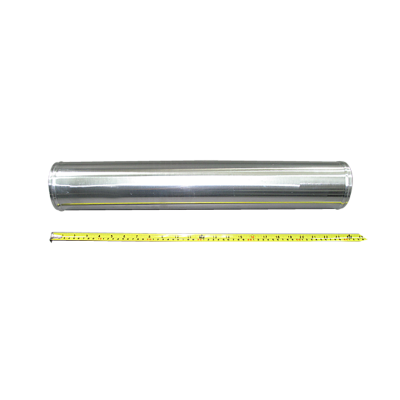 4" Aluminum Straight Pipe, Polished, 3.0mm Thick, 24" Length Tube