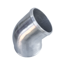 Polished Cast Aluminum 45 Degree 4"- 3.5" O.D. Reducer Elbow Pipe