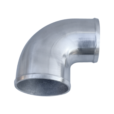 Polished Cast Aluminum 90 Degree 4"- 3.5" O.D. Reducer Elbow Pipe Tube