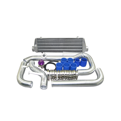 Tube & Fin Front Mount Intercooler Piping Pipe Tube Kit + BOV For 88-00 Civic D D16 B16 B18