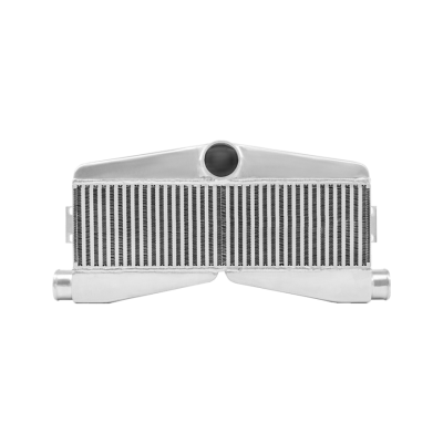 Front Mount Twin Turbo Bar&Plate 2-Inlet 1-Outlet Aluminum Intercooler 27x13x3.5