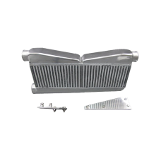 27x16.5x3.5 2-In-1-Out Intercooler + Brackets For 79-93 Ford Mustang Camaro