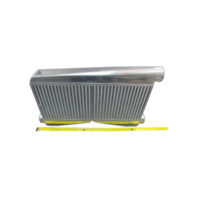 Universal 27"x16.5"x3.5" Twin Turbo Aluminum Intercooler 2.5" Inlet & 3" outlet 