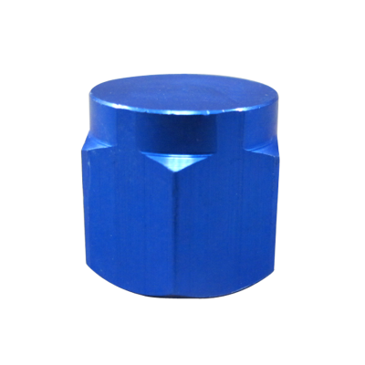 Anodized Aluminum Flare Oil Fitting AN 6 Cap Block Off AN6 6AN Blue