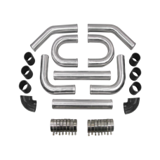 Universal 2.5" Aluminum Intercooler Piping Kit Tube Supercharger Kit for Civic CRX
