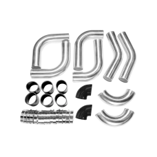 3" Inch Aluminum 8PCS Turbo Intercooler Piping 120 Degree Pipe Kit Tube for Mazda