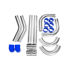 UNIVERSAL 3.5" INTERCOOLER PIPING + T-CLAMP + COUPLER KIT 8PC TUBE