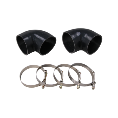 4" 90 Degree Black Silicon Hose Coupler 2 PCS w/ T Bolt Clamps