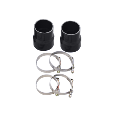 4" - 3.5" Straight Black Silicon Hose Coupler 2 PCS w/ T Bolt Clamps